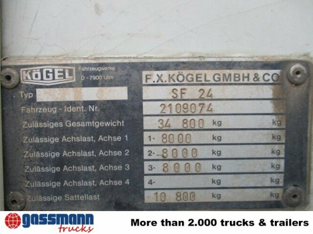 Kögel SF 24 Kofferauflieger, gelenkte Achse, Rolltor, - Επικαθήμενο κόφα: φωτογραφία 4 Kögel SF 24 Kofferauflieger, gelenkte Achse, Rolltor, - Επικαθήμενο κόφα: φωτογραφία 4