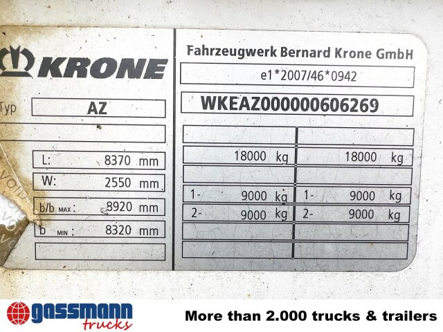 Krone AZP 18 Baustoffanhänger - Τρέιλερ πλατφόρμα/ Καρότσα: φωτογραφία 3 Krone AZP 18 Baustoffanhänger - Τρέιλερ πλατφόρμα/ Καρότσα: φωτογραφία 3