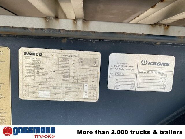 Krone AZW 18 - Ρυμούλκα μεταφοράς εμπορευματοκιβωτίων/ Κινητό αμάξωμα: φωτογραφία 5 Krone AZW 18 - Ρυμούλκα μεταφοράς εμπορευματοκιβωτίων/ Κινητό αμάξωμα: φωτογραφία 5