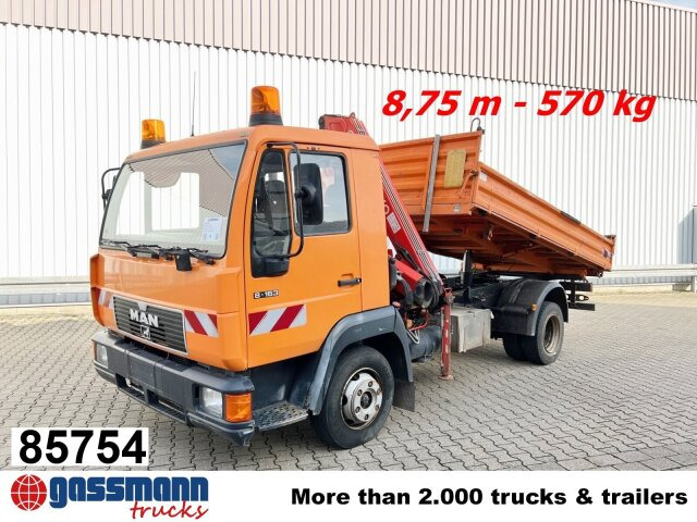 MAN 8.163 4x2 BB mit Kran Fassi F60A.23 - Φορτηγό ανατρεπόμενο, Φορτηγό με γερανό: φωτογραφία 1 MAN 8.163 4x2 BB mit Kran Fassi F60A.23 - Φορτηγό ανατρεπόμενο, Φορτηγό με γερανό: φωτογραφία 1