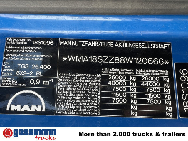 MAN TGA 26.400 6x2-4 BL, A1, Lenk-/Liftachse, ADR, - Φορτηγό βυτιοφόρο: φωτογραφία 4 MAN TGA 26.400 6x2-4 BL, A1, Lenk-/Liftachse, ADR, - Φορτηγό βυτιοφόρο: φωτογραφία 4