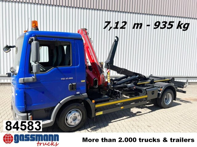MAN TGL 12.180/210 4x2 BB, City-Abroller, Kran AMCO - Φορτηγό φόρτωσης γάντζου, Φορτηγό με γερανό: φωτογραφία 1 MAN TGL 12.180/210 4x2 BB, City-Abroller, Kran AMCO - Φορτηγό φόρτωσης γάντζου, Φορτηγό με γερανό: φωτογραφία 1