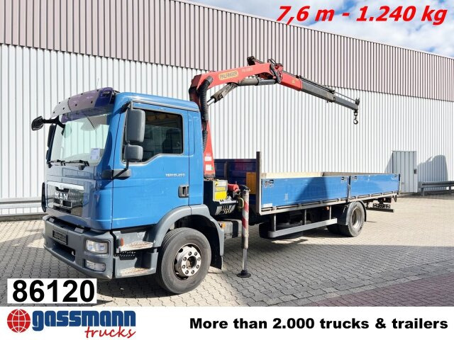MAN TGM 15.250/340 4X2 BL mit Kran Palfinger PK - Φορτηγό με ανοιχτή καρότσα, Φορτηγό με γερανό: φωτογραφία 1 MAN TGM 15.250/340 4X2 BL mit Kran Palfinger PK - Φορτηγό με ανοιχτή καρότσα, Φορτηγό με γερανό: φωτογραφία 1