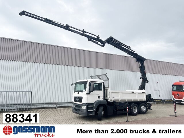 MAN TGS 26.360 6x2-4 BL, 2-Seiten-Kipper, Heckkran - Φορτηγό ανατρεπόμενο, Φορτηγό με γερανό: φωτογραφία 1 MAN TGS 26.360 6x2-4 BL, 2-Seiten-Kipper, Heckkran - Φορτηγό ανατρεπόμενο, Φορτηγό με γερανό: φωτογραφία 1