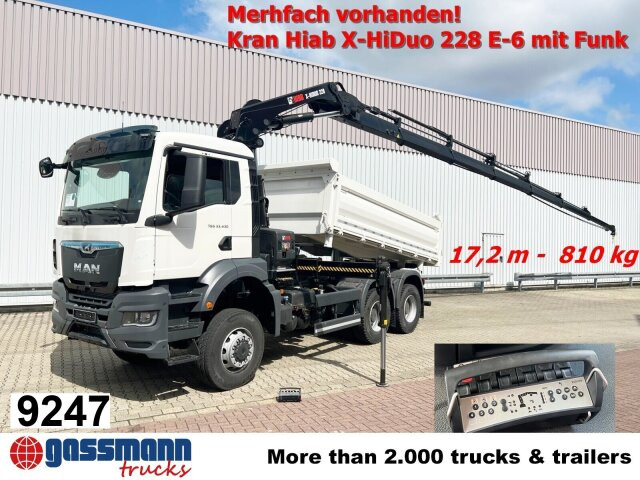 MAN TGS 33.430 6x6 BB CH mit Kran Hiab X-HiDuo 228 - Φορτηγό ανατρεπόμενο, Φορτηγό με γερανό: φωτογραφία 1 MAN TGS 33.430 6x6 BB CH mit Kran Hiab X-HiDuo 228 - Φορτηγό ανατρεπόμενο, Φορτηγό με γερανό: φωτογραφία 1