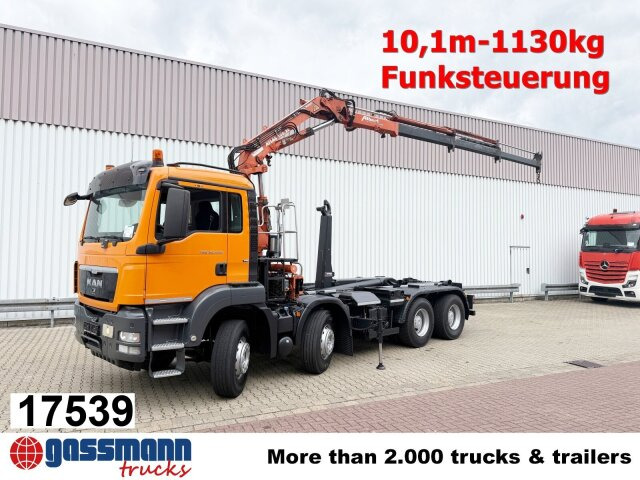 MAN TGS 35.440 8x4 BL, Meiller 19.62, Atlas Kran - Φορτηγό φόρτωσης γάντζου, Φορτηγό με γερανό: φωτογραφία 1 MAN TGS 35.440 8x4 BL, Meiller 19.62, Atlas Kran - Φορτηγό φόρτωσης γάντζου, Φορτηγό με γερανό: φωτογραφία 1