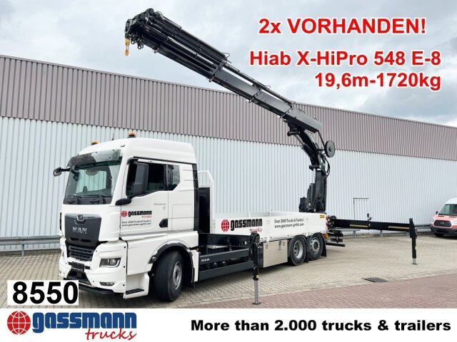 MAN TGX 26.510 6x2-4 LL, Kran Hiab X-HiPro 548 E-8, - Φορτηγό με ανοιχτή καρότσα, Φορτηγό με γερανό: φωτογραφία 1 MAN TGX 26.510 6x2-4 LL, Kran Hiab X-HiPro 548 E-8, - Φορτηγό με ανοιχτή καρότσα, Φορτηγό με γερανό: φωτογραφία 1