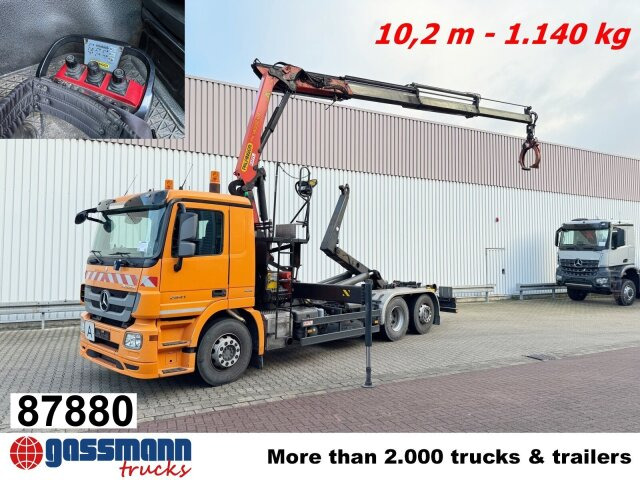 Mercedes-Benz Actros 2541 L 6x2, Lenkachse, Meiller RK 20.65, - Φορτηγό φόρτωσης γάντζου, Φορτηγό με γερανό: φωτογραφία 1 Mercedes-Benz Actros 2541 L 6x2, Lenkachse, Meiller RK 20.65, - Φορτηγό φόρτωσης γάντζου, Φορτηγό με γερανό: φωτογραφία 1