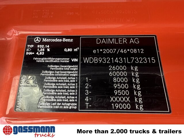 Mercedes-Benz Actros 2644/48 K 6x4, Manual Gearbox, Full Steel - Φορτηγό σασί: φωτογραφία 2 Mercedes-Benz Actros 2644/48 K 6x4, Manual Gearbox, Full Steel - Φορτηγό σασί: φωτογραφία 2