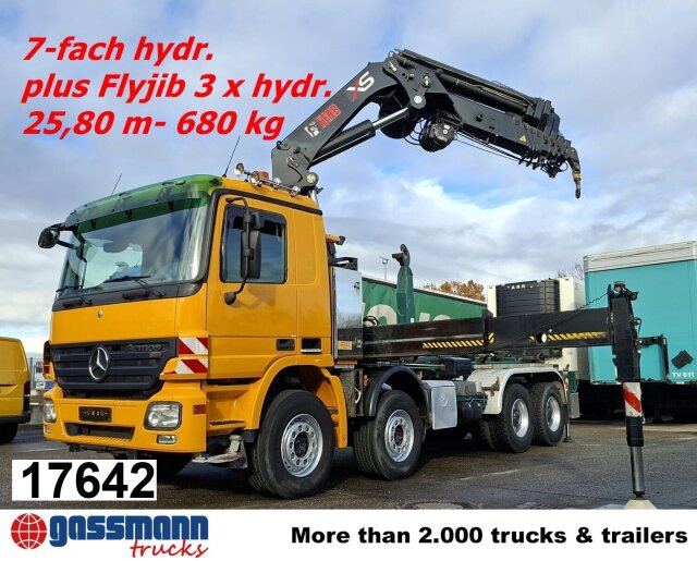 Mercedes-Benz Actros 4146 K 8x4/4, Retarder, Kran Hiab XS 477 - Φορτηγό φόρτωσης γάντζου, Φορτηγό με γερανό: φωτογραφία 1 Mercedes-Benz Actros 4146 K 8x4/4, Retarder, Kran Hiab XS 477 - Φορτηγό φόρτωσης γάντζου, Φορτηγό με γερανό: φωτογραφία 1