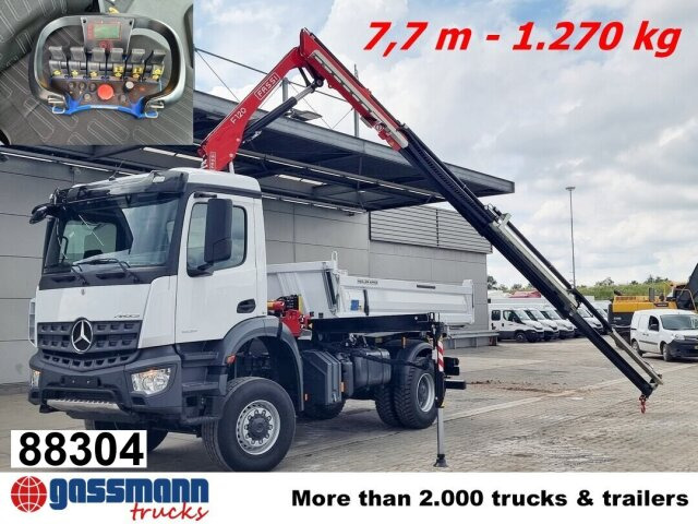 Mercedes-Benz Arocs 1832 AK 4x4, MultimediaCockpit, Navi, Kran - Φορτηγό ανατρεπόμενο, Φορτηγό με γερανό: φωτογραφία 1 Mercedes-Benz Arocs 1832 AK 4x4, MultimediaCockpit, Navi, Kran - Φορτηγό ανατρεπόμενο, Φορτηγό με γερανό: φωτογραφία 1