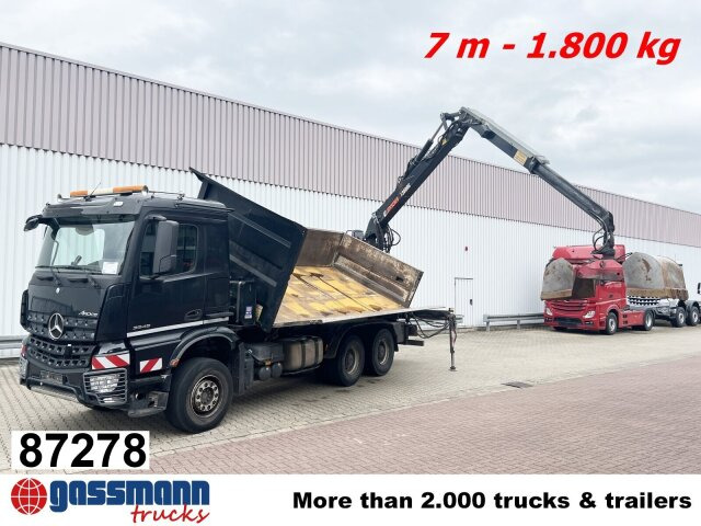 Mercedes-Benz Arocs 3345 K 6x4, Heckkran Hiab Jonsered - Φορτηγό ανατρεπόμενο, Φορτηγό με γερανό: φωτογραφία 1 Mercedes-Benz Arocs 3345 K 6x4, Heckkran Hiab Jonsered - Φορτηγό ανατρεπόμενο, Φορτηγό με γερανό: φωτογραφία 1