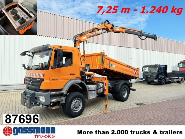 Mercedes-Benz Axor 1833 AK 4x4, Winterdienstausstattung, Kran - Φορτηγό ανατρεπόμενο, Φορτηγό με γερανό: φωτογραφία 1 Mercedes-Benz Axor 1833 AK 4x4, Winterdienstausstattung, Kran - Φορτηγό ανατρεπόμενο, Φορτηγό με γερανό: φωτογραφία 1
