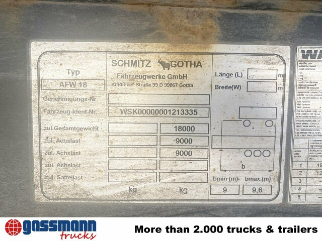 Schmitz Cargobull AWF 18 - Ρυμούλκα μεταφοράς εμπορευματοκιβωτίων/ Κινητό αμάξωμα: φωτογραφία 5 Schmitz Cargobull AWF 18 - Ρυμούλκα μεταφοράς εμπορευματοκιβωτίων/ Κινητό αμάξωμα: φωτογραφία 5