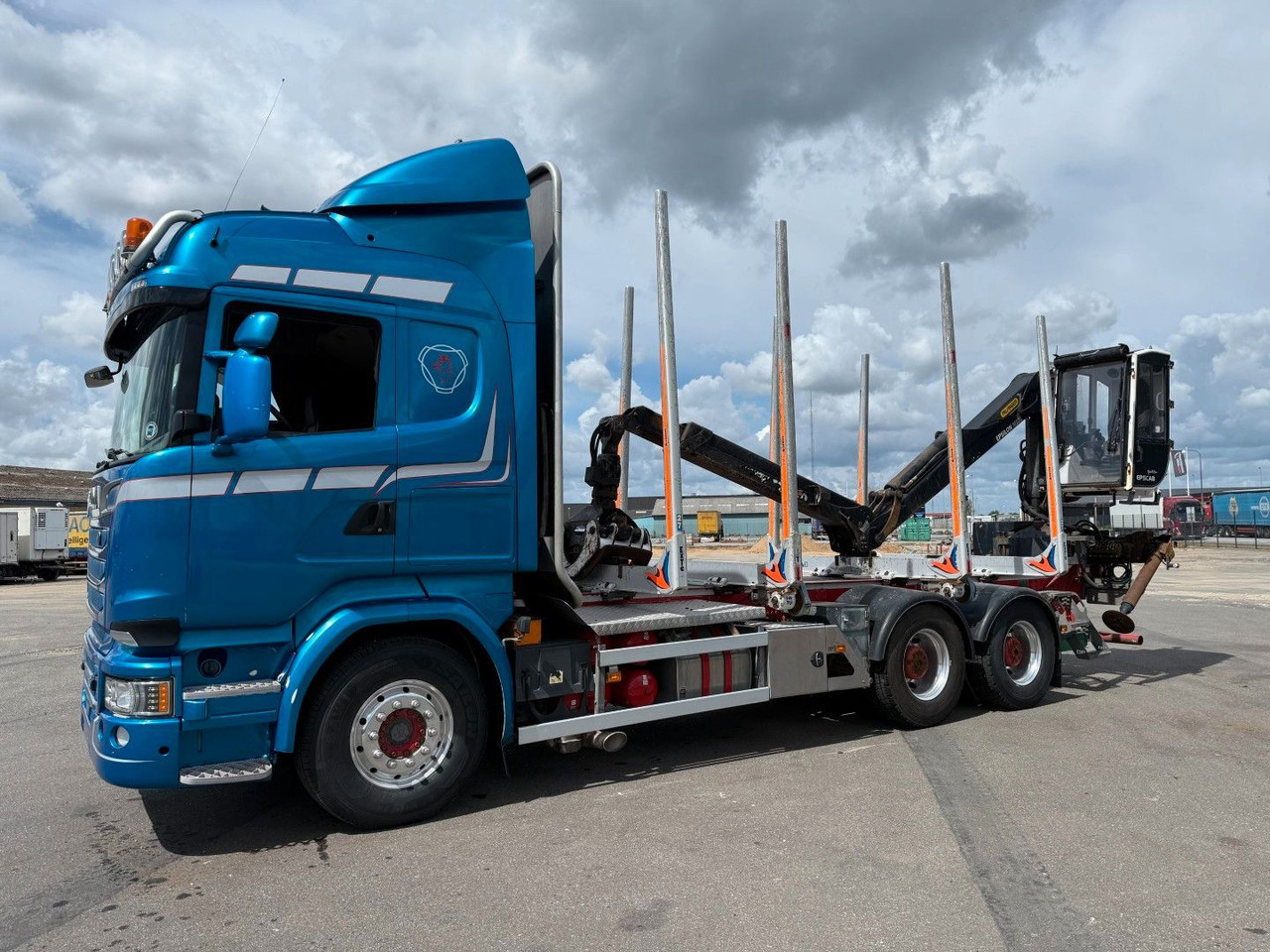Scania R730 V8 6x4 Palfinger Epsilon M12L80 / Holz - Φορτηγό ξυλείας, Φορτηγό με γερανό: φωτογραφία 1 Scania R730 V8 6x4 Palfinger Epsilon M12L80 / Holz - Φορτηγό ξυλείας, Φορτηγό με γερανό: φωτογραφία 1