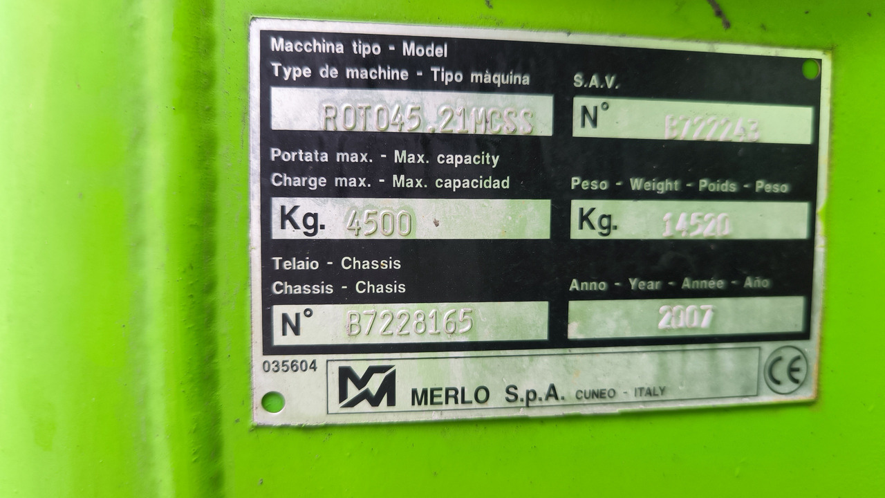 Τηλεσκοπικός μπροστινός φορτωτής MERLO ROTO 45.21 MCSS: φωτογραφία 18