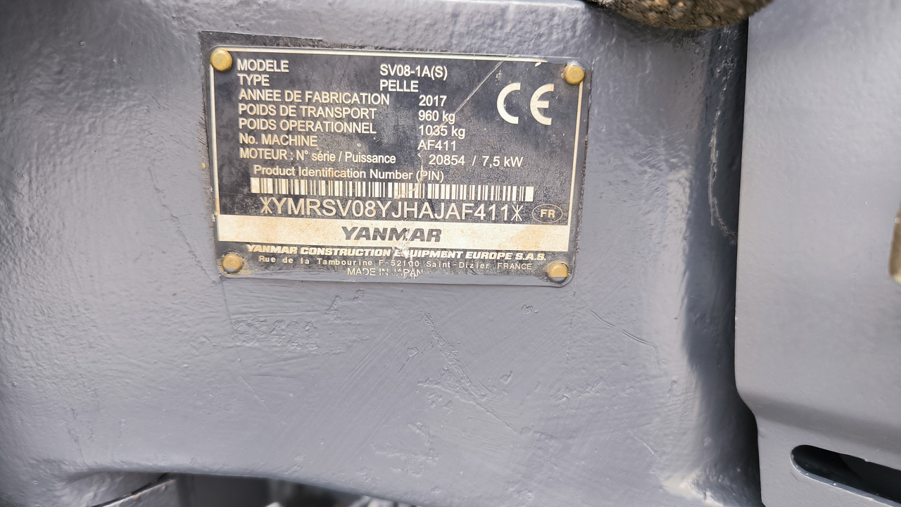 Μίνι εκσκαφέας YANMAR SV 08 – 1A(S): φωτογραφία 8