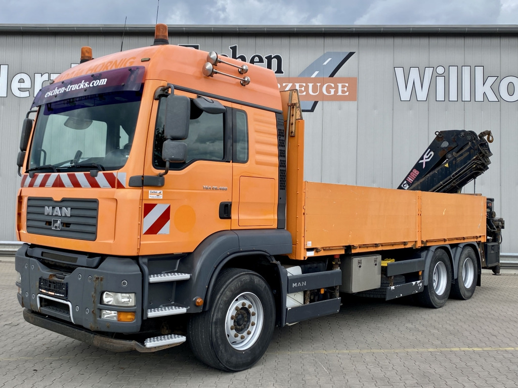 MAN TGA 26.480 6x4 BL / HIAB 377 EP-4 Faltkran - Φορτηγό με ανοιχτή καρότσα, Φορτηγό με γερανό: φωτογραφία 1 MAN TGA 26.480 6x4 BL / HIAB 377 EP-4 Faltkran - Φορτηγό με ανοιχτή καρότσα, Φορτηγό με γερανό: φωτογραφία 1