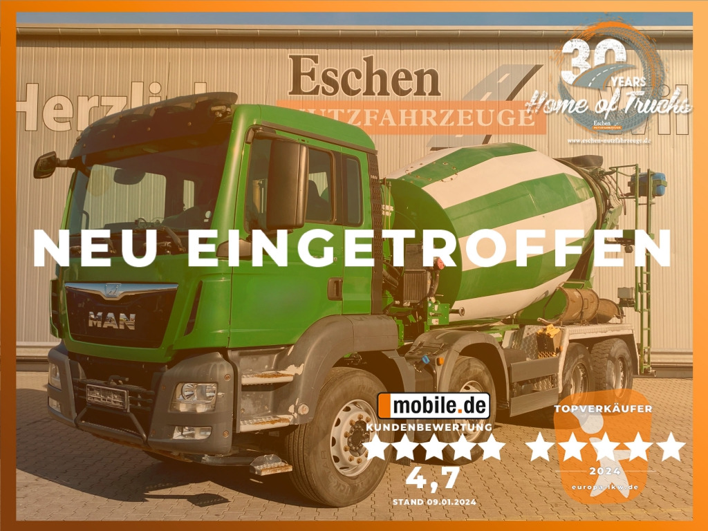 MAN TGS 32.360 8x4 BB / 9 m³ Stetter-Aufbau - Μπετονιέρα φορτηγό: φωτογραφία 1 MAN TGS 32.360 8x4 BB / 9 m³ Stetter-Aufbau - Μπετονιέρα φορτηγό: φωτογραφία 1