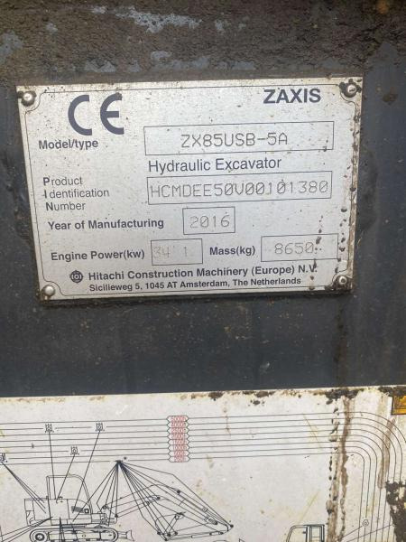Hitachi ZX85USB-5A - Ερπυστριοφόρος εκσκαφέας: φωτογραφία 5 Hitachi ZX85USB-5A - Ερπυστριοφόρος εκσκαφέας: φωτογραφία 5