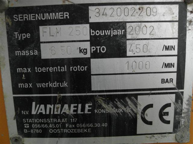 Καταστροφέας με σφυριά VANDAELE FLM 250: φωτογραφία 6 Καταστροφέας με σφυριά VANDAELE FLM 250: φωτογραφία 6