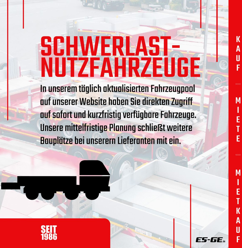 Επικαθήμενο με χαμηλό δάπεδο ES-GE 4-Achs-Satteltieflader mit Curtainsider-Aufbau: φωτογραφία 13