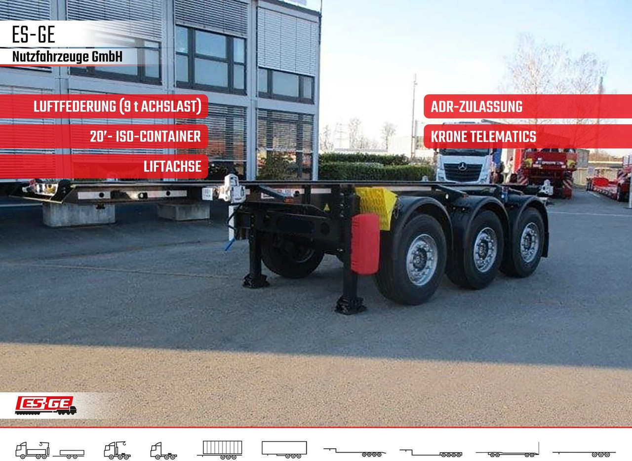 Krone 3-Achs-Containerchassis 20' - Επικαθήμενο μεταφοράς εμπορευματοκιβωτίων/ Κινητό αμάξωμα: φωτογραφία 1 Krone 3-Achs-Containerchassis 20' - Επικαθήμενο μεταφοράς εμπορευματοκιβωτίων/ Κινητό αμάξωμα: φωτογραφία 1