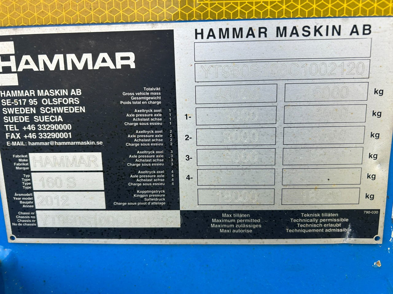 Επικαθήμενο μεταφοράς εμπορευματοκιβωτίων/ Κινητό αμάξωμα Hammar Sideloader 160 S / 20ft - 2 x 20 ft - 40 - Containers / 33 Tons lifting capacity / Remote control: φωτογραφία 7