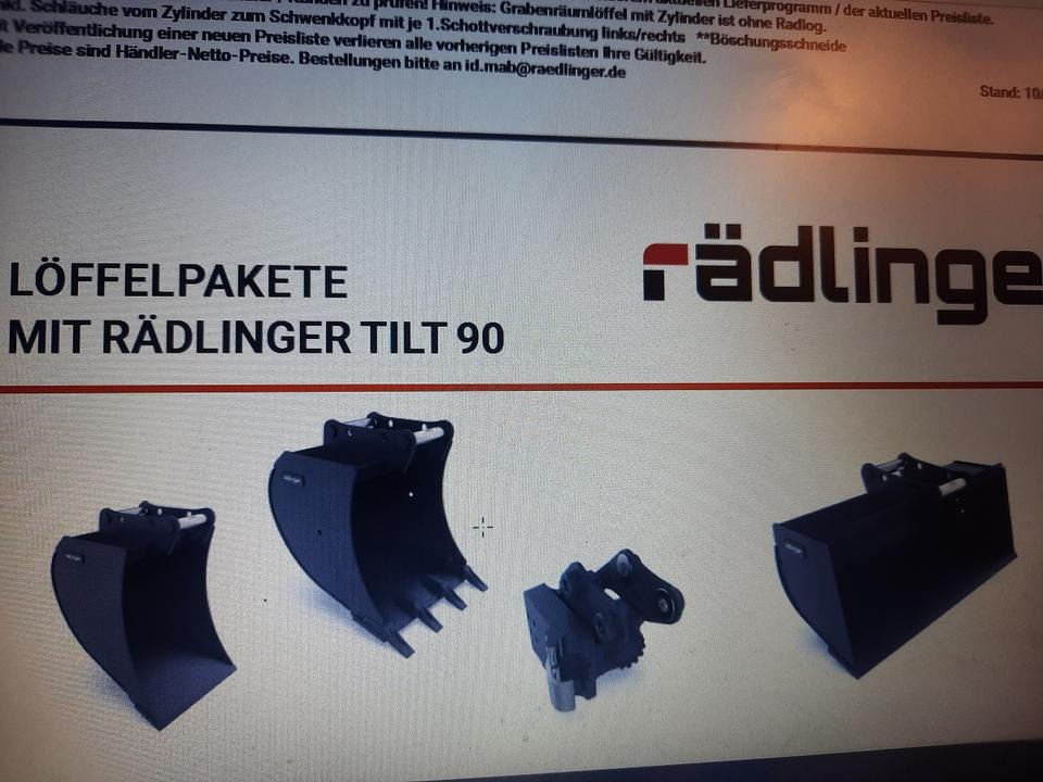 Rädlinger Löffelpaket 10 - 12 to mit HS 08 mit Powertilt Bagger - Κουβάς για εκσκαφέα: φωτογραφία 1 Rädlinger Löffelpaket 10 - 12 to mit HS 08 mit Powertilt Bagger - Κουβάς για εκσκαφέα: φωτογραφία 1