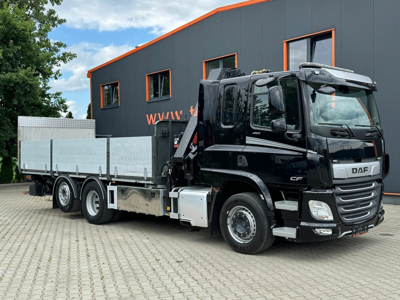 DAF CF 450 FAN 6x2 Pritsche mit Kran HIAB 188 E-6 - Φορτηγό με ανοιχτή καρότσα, Φορτηγό με γερανό: φωτογραφία 4 DAF CF 450 FAN 6x2 Pritsche mit Kran HIAB 188 E-6 - Φορτηγό με ανοιχτή καρότσα, Φορτηγό με γερανό: φωτογραφία 4