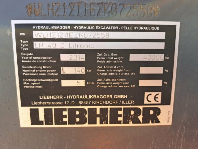 Liebherr LH40C Litronic Industry Long reach 43 Ton - Ερπυστριοφόρος εκσκαφέας: φωτογραφία 4 Liebherr LH40C Litronic Industry Long reach 43 Ton - Ερπυστριοφόρος εκσκαφέας: φωτογραφία 4