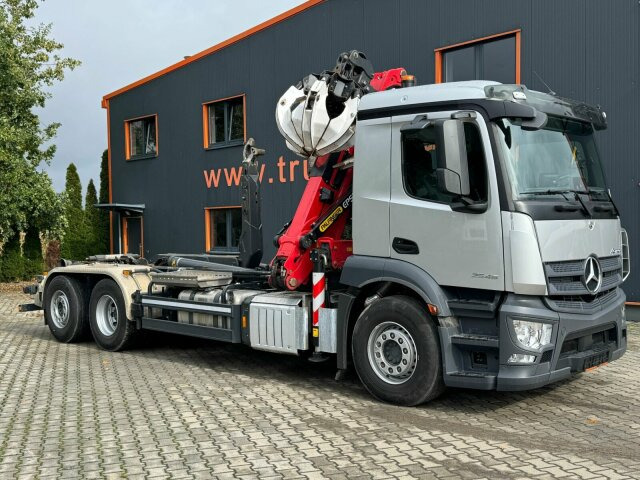 Mercedes-Benz ACTROS 2546 6x2 Abrollkip Kran Palfinger Q150Z95 - Φορτηγό φόρτωσης γάντζου, Φορτηγό με γερανό: φωτογραφία 1 Mercedes-Benz ACTROS 2546 6x2 Abrollkip Kran Palfinger Q150Z95 - Φορτηγό φόρτωσης γάντζου, Φορτηγό με γερανό: φωτογραφία 1