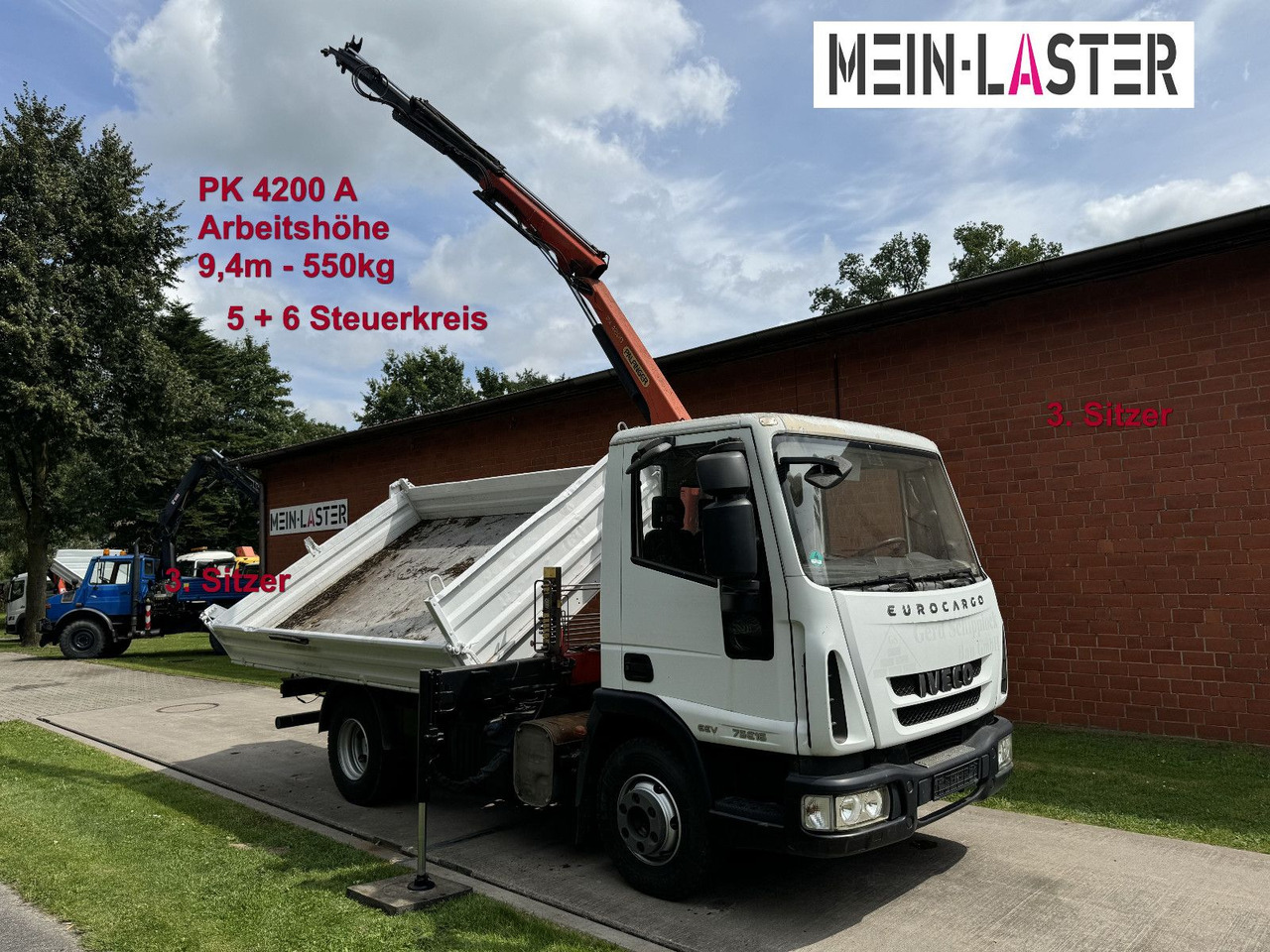 Iveco ML75E16 3 S-Kipper Kran PK 9,4m-550 kg Greifer - Όχημα με ανατρεπομενη καροτσα: φωτογραφία 1 Iveco ML75E16 3 S-Kipper Kran PK 9,4m-550 kg Greifer - Όχημα με ανατρεπομενη καροτσα: φωτογραφία 1