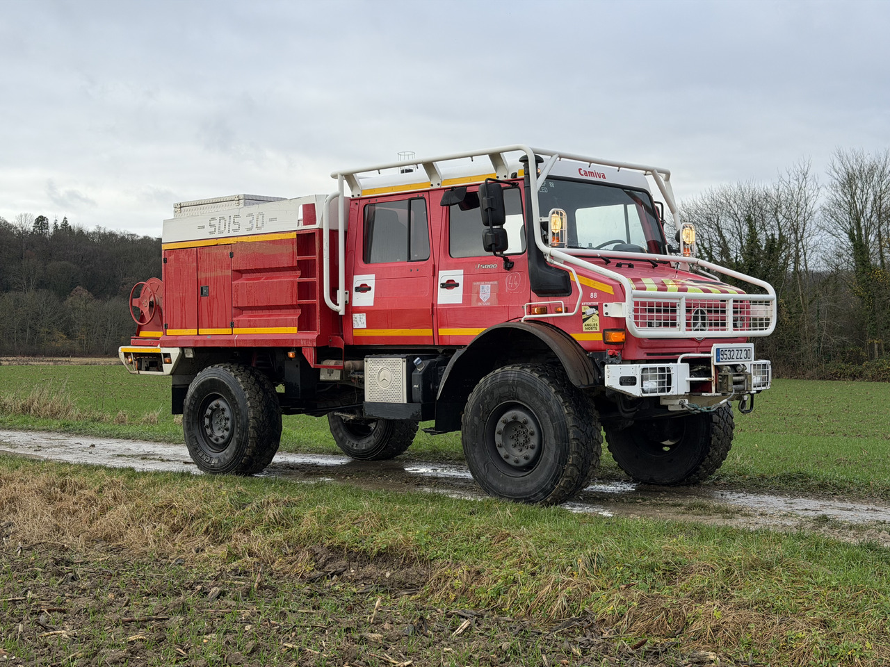 DE POMPIER MERCEDES-BENZ U5000 4X4 UNIMOG - Φορτηγό: φωτογραφία 1 DE POMPIER MERCEDES-BENZ U5000 4X4 UNIMOG - Φορτηγό: φωτογραφία 1