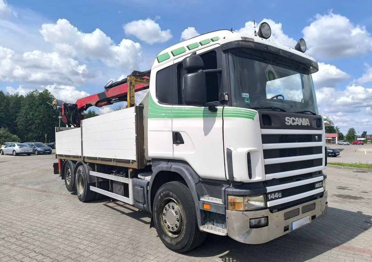SCANIA 144.460 - Φορτηγό με ανοιχτή καρότσα, Φορτηγό με γερανό: φωτογραφία 1 SCANIA 144.460 - Φορτηγό με ανοιχτή καρότσα, Φορτηγό με γερανό: φωτογραφία 1