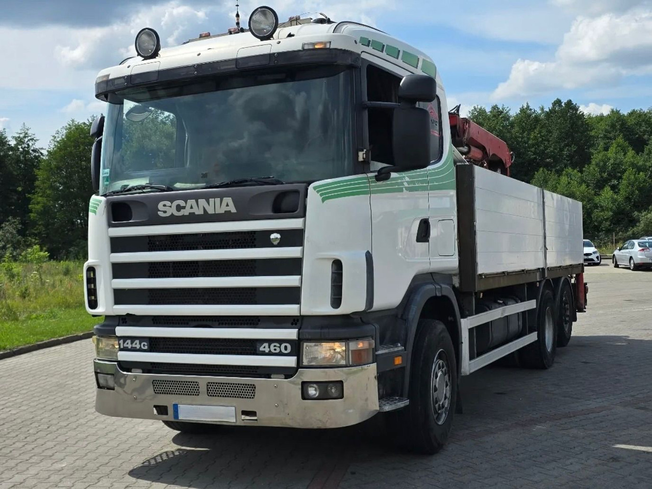 SCANIA 144.460 - Φορτηγό με ανοιχτή καρότσα, Φορτηγό με γερανό: φωτογραφία 2 SCANIA 144.460 - Φορτηγό με ανοιχτή καρότσα, Φορτηγό με γερανό: φωτογραφία 2