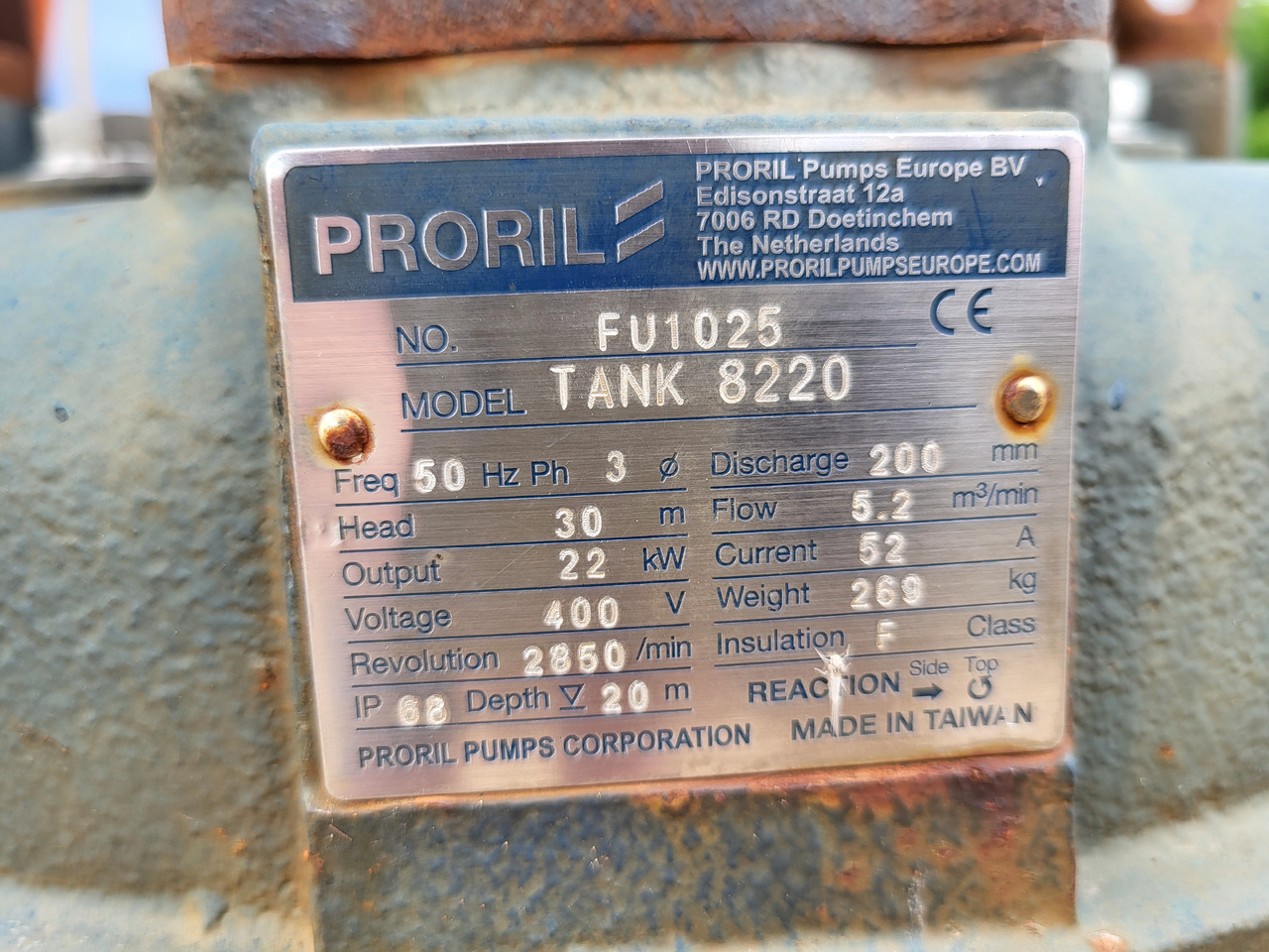 Proril Tank 8220 - Αντλία νερού: φωτογραφία 4 Proril Tank 8220 - Αντλία νερού: φωτογραφία 4