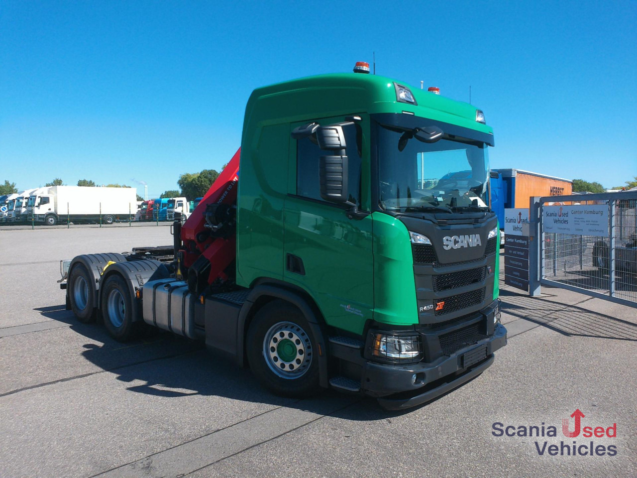 SCANIA R 450 B6x4NA mit Kran HMF 2320-K-RCS 23mtr. - Τράκτορας: φωτογραφία 1 SCANIA R 450 B6x4NA mit Kran HMF 2320-K-RCS 23mtr. - Τράκτορας: φωτογραφία 1