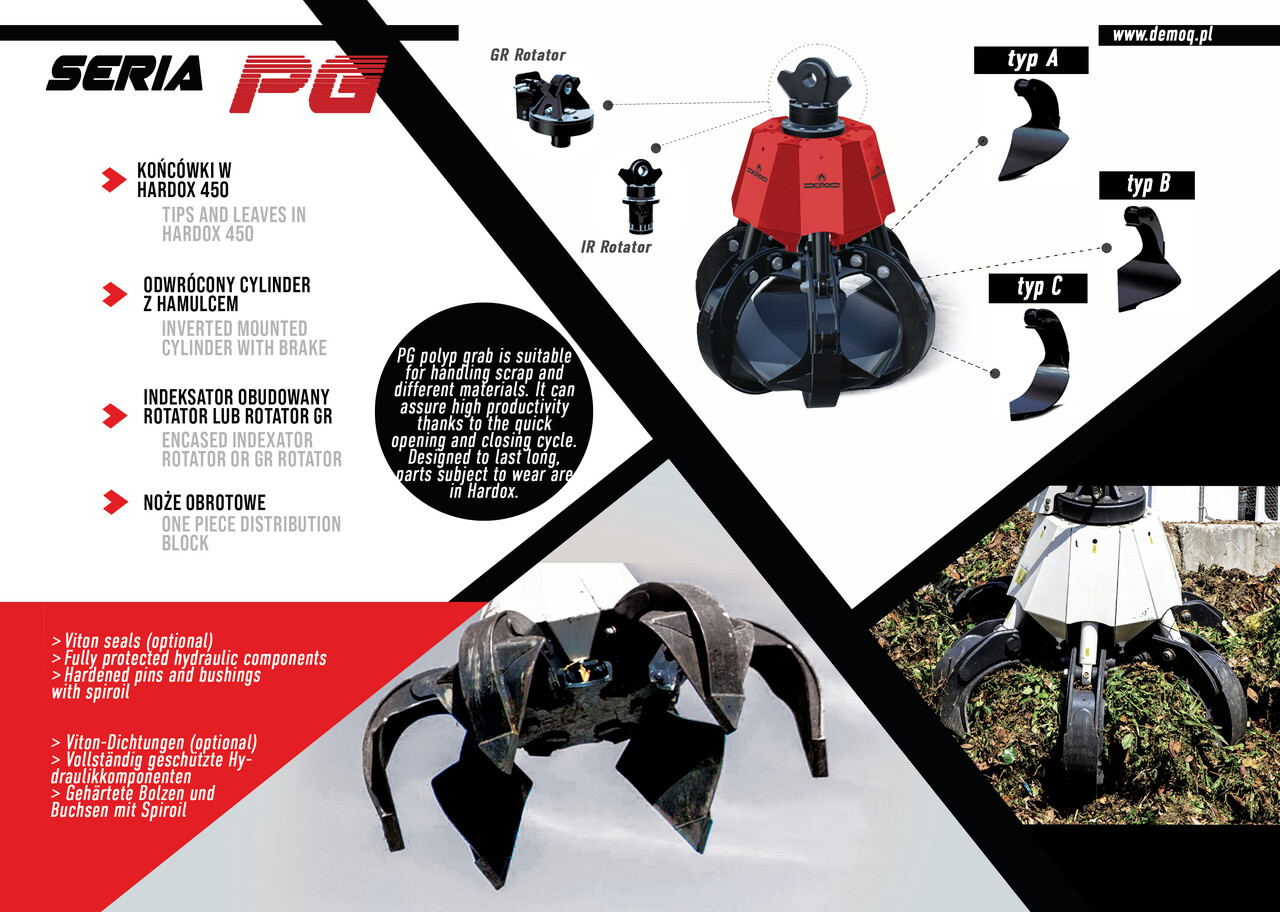 DEMOQ PG500 Hydraulic Polyp -grab - Αρπάγη για Κατασκευή μηχανήματα: φωτογραφία 4 DEMOQ PG500 Hydraulic Polyp -grab - Αρπάγη για Κατασκευή μηχανήματα: φωτογραφία 4