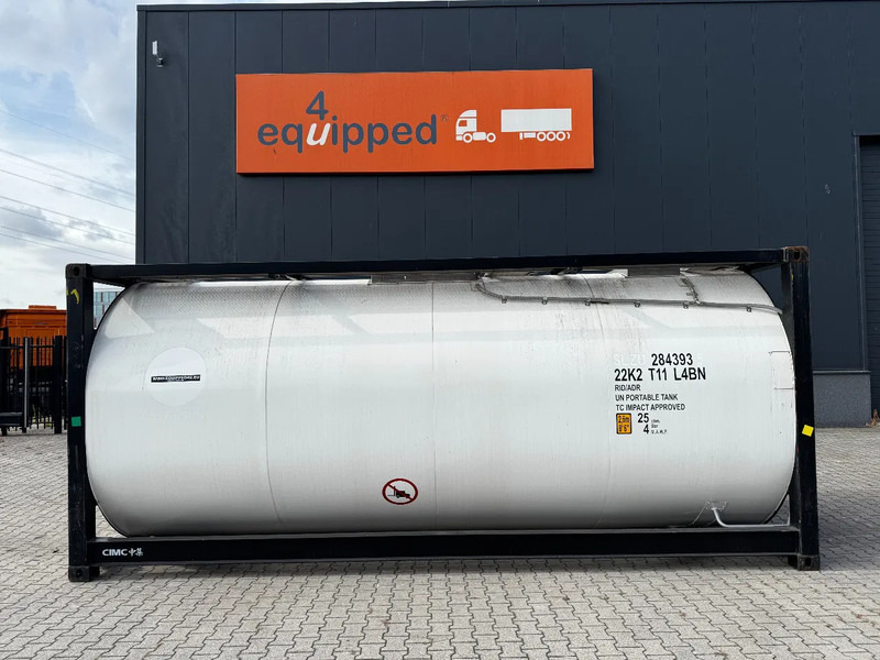 CIMC TOP:  2022, 20FT ISO,  25.030L, L4BN, UN Portable, T11, test: 1-2027 - Εμπορευματοκιβώτιο-δεξαμενή: φωτογραφία 2 CIMC TOP:  2022, 20FT ISO,  25.030L, L4BN, UN Portable, T11, test: 1-2027 - Εμπορευματοκιβώτιο-δεξαμενή: φωτογραφία 2