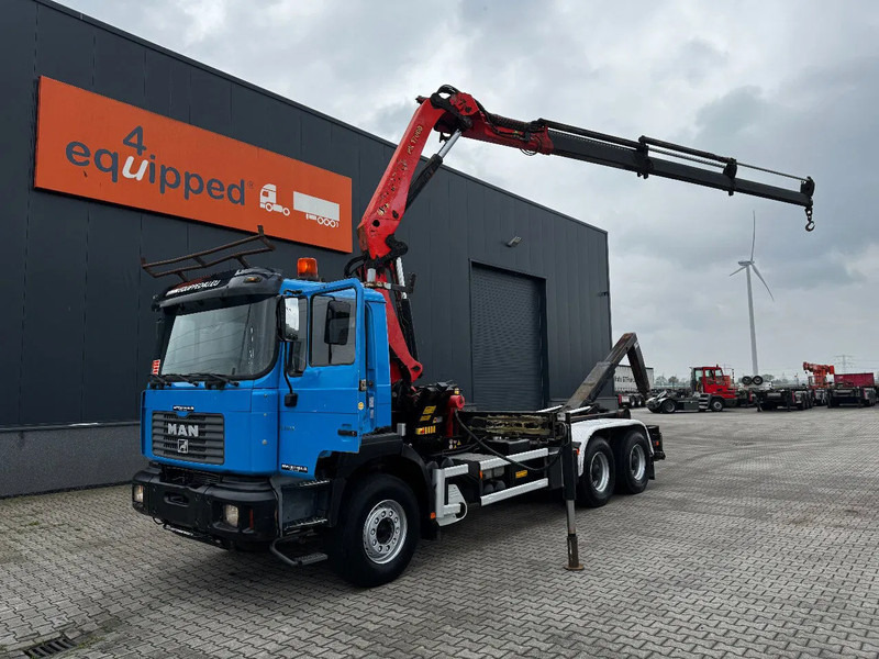 MAN FE 410A, 6x4, EURO 2, Palfinger PK17000 Crane + VDL HOOK, full spring, manual gearbox, MOT 9/2025 - Φορτηγό φόρτωσης γάντζου, Φορτηγό με γερανό: φωτογραφία 1 MAN FE 410A, 6x4, EURO 2, Palfinger PK17000 Crane + VDL HOOK, full spring, manual gearbox, MOT 9/2025 - Φορτηγό φόρτωσης γάντζου, Φορτηγό με γερανό: φωτογραφία 1