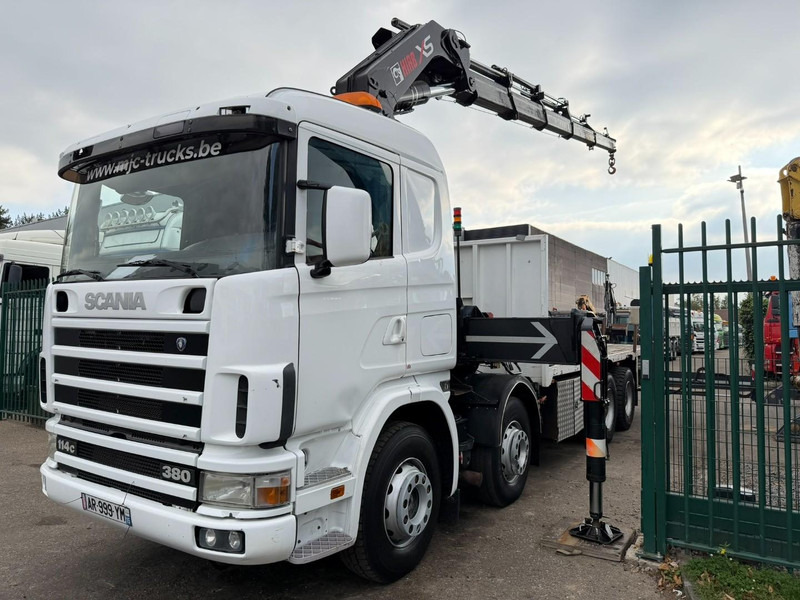 Scania 114C-380 8x4 PRITSCHE + KRAN HIAB 700 E-5 - PLATFORM 6m80 + TWISTLOCKS - MANUAL - RETARDER - STEEL SPRING / BIG AXLE HUB REDUCTION  - AP ACHSEN - Φορτηγό με ανοιχτή καρότσα, Φορτηγό με γερανό: φωτογραφία 3 Scania 114C-380 8x4 PRITSCHE + KRAN HIAB 700 E-5 - PLATFORM 6m80 + TWISTLOCKS - MANUAL - RETARDER - STEEL SPRING / BIG AXLE HUB REDUCTION  - AP ACHSEN - Φορτηγό με ανοιχτή καρότσα, Φορτηγό με γερανό: φωτογραφία 3