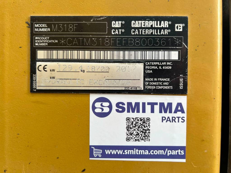 Τροχοφόρος εκσκαφέας Cat M318F: φωτογραφία 7