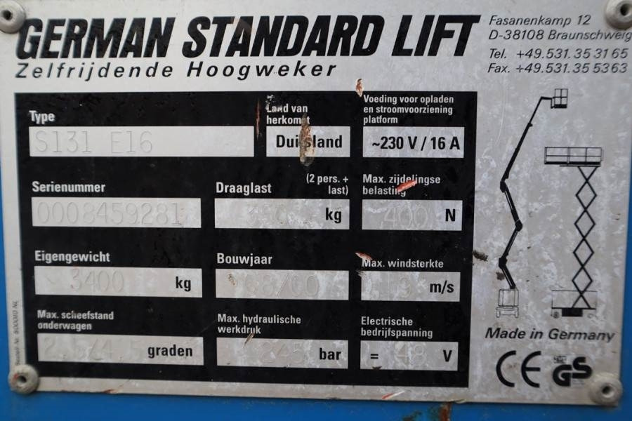 Ψαλιδωτό ανυψωτικό GSL S131 E16 Electric, 15.1m Working Height, 350kg: φωτογραφία 6