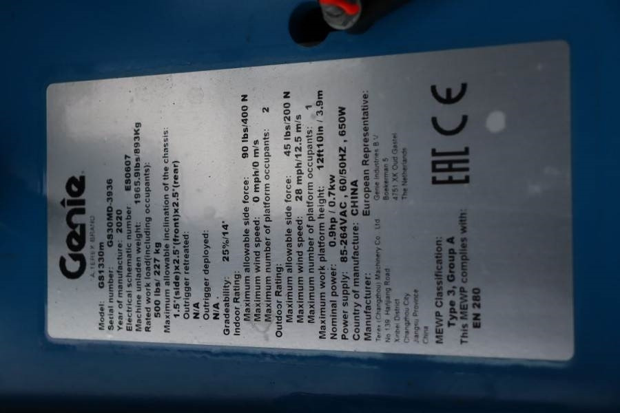 Ψαλιδωτό ανυψωτικό Genie GS1330M Valid inspection, *Guarantee! All-Electric: φωτογραφία 7 Ψαλιδωτό ανυψωτικό Genie GS1330M Valid inspection, *Guarantee! All-Electric: φωτογραφία 7