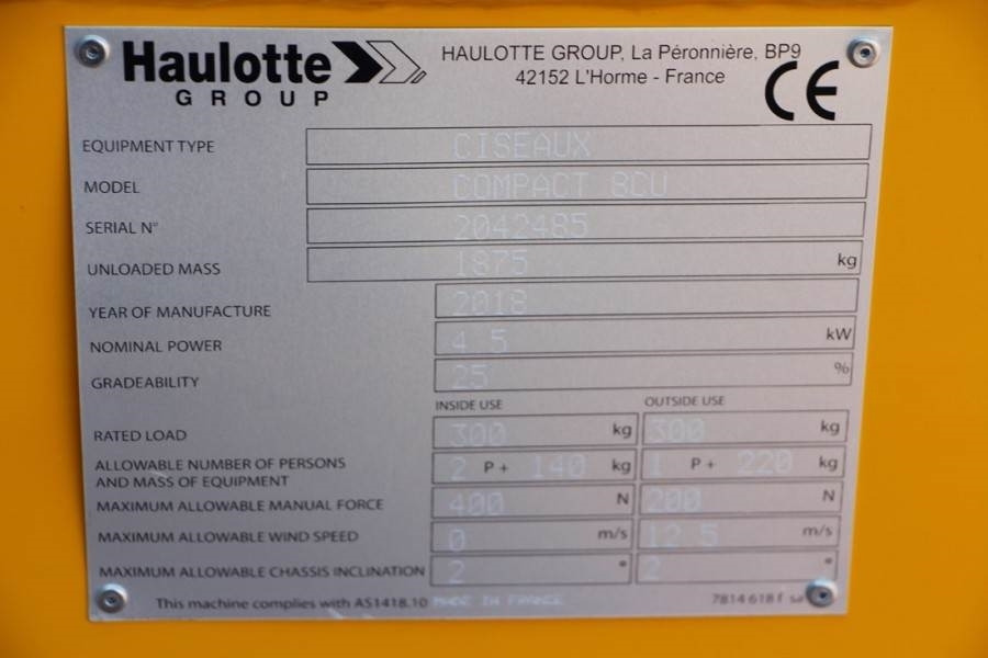 Μίσθωση Haulotte Compact 8 Valid inspection, *Guarantee! Electric,  Haulotte Compact 8 Valid inspection, *Guarantee! Electric,: φωτογραφία 6