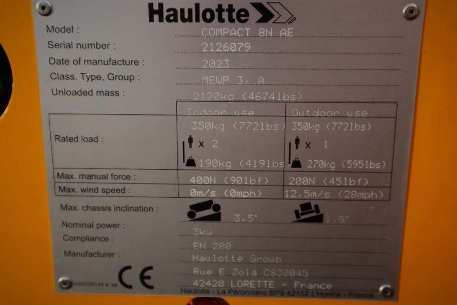 Μίσθωση Haulotte Compact 8N Valid inspection, *Guarantee! 8m Workin  Haulotte Compact 8N Valid inspection, *Guarantee! 8m Workin: φωτογραφία 16