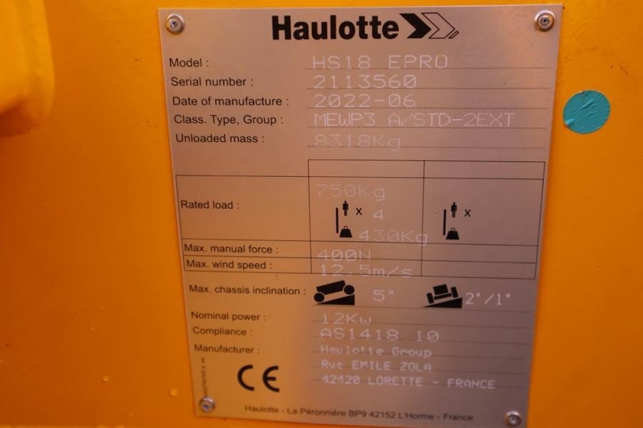 Ψαλιδωτό ανυψωτικό Haulotte HS18EPRO Valid Inspection, *Guarantee! Full Electr: φωτογραφία 10