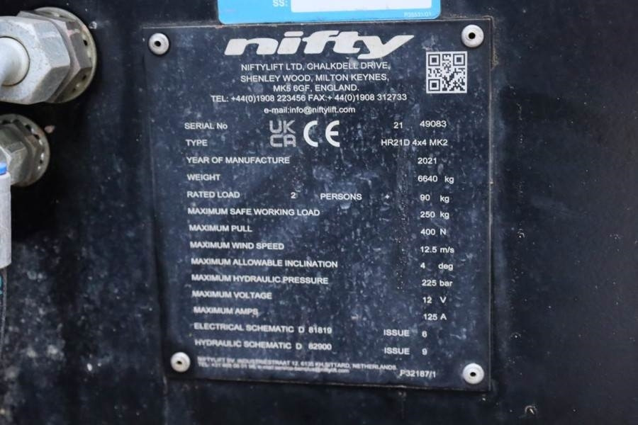 Καλαθοφόρο ανυψωτικό Niftylift HR21D 4x4 MK2 Diesel, 4x4 Drive, 21m Working Heigh: φωτογραφία 7