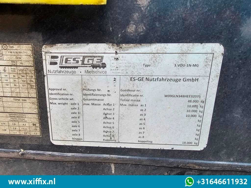 Επικαθήμενο πλατφόρμα/ Καρότσα ES-GE 3-ass. Vlakke uitschuifbare Mega oplegger / Naloop gestuurd: φωτογραφία 14 Επικαθήμενο πλατφόρμα/ Καρότσα ES-GE 3-ass. Vlakke uitschuifbare Mega oplegger / Naloop gestuurd: φωτογραφία 14